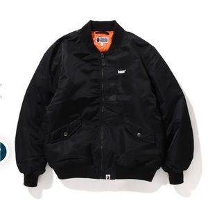 Sale!! New Men’s Bape A Bathing Ape Black Bomber Size Large
